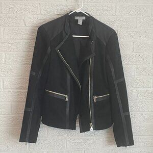 H&M Retro 1980s look faux leather and suede zippered jacket black
